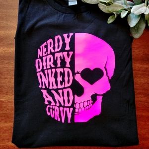 Skull shirt nerdy dirty inked curvy popular trending cute